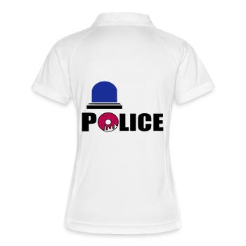 Polizei d - Frauen Polo atmungsaktiv - Weiß/Navy - Hinten