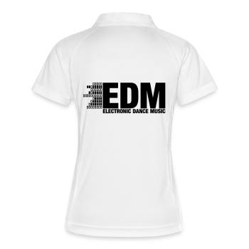 ELECTRO,DUBSTEP,EDM,MUSIQUE,DANSE,ELECTRONIQUE, - Polo respirant Femme - blanc/marine - Dos