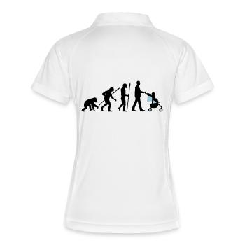evolution_kinderkarre_032014_mann_b_2c - Frauen Polo atmungsaktiv - Weiß/Navy - Hinten