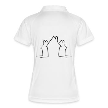 Lignes de maisons de quartier - Polo respirant Femme - blanc/marine - Dos