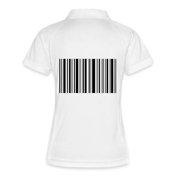 Blanko Barcode - Frauen Polo atmungsaktiv - Weiß/Navy - Hinten