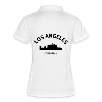 Los Angeles - Frauen Polo atmungsaktiv - Weiß/Navy - Hinten