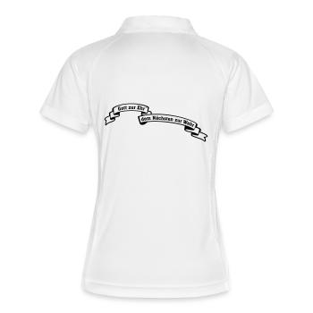Feuerwehr - Gott zur Ehr dem Nächsten zur Wehr - Frauen Polo atmungsaktiv - Weiß/Navy - Hinten
