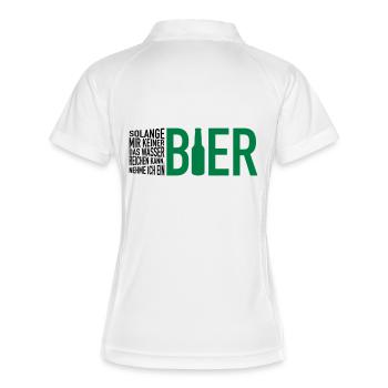 Wasser reichen. Bier - Frauen Polo atmungsaktiv - Weiß/Navy - Hinten