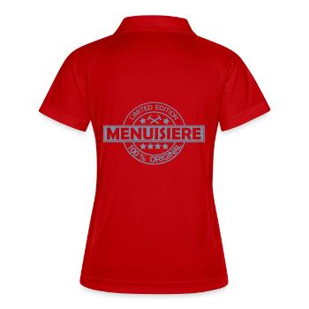 menuisiere limited edition logo.svg - Polo respirant Femme - blanc/marine - Dos