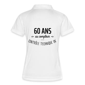 60 ans au compteur - Polo respirant Femme - blanc/marine - Dos