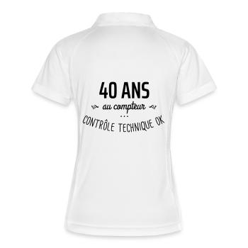 40 ans au compteur - Polo respirant Femme - blanc/marine - Dos