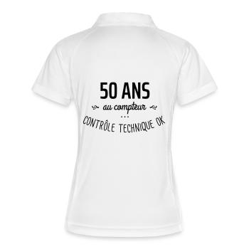 50 ans au compteur - Polo respirant Femme - blanc/marine - Dos