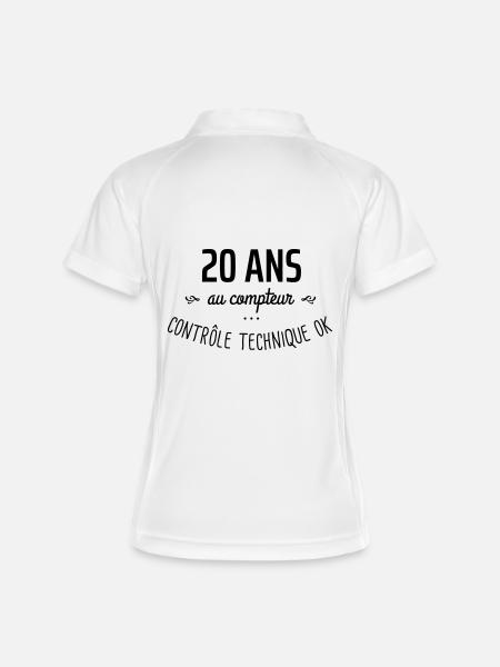 20 ans au compteur - Polo respirant Femme - blanc/marine