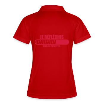 je réfléchis veuillez patienter - Polo respirant Femme - blanc/marine - Dos