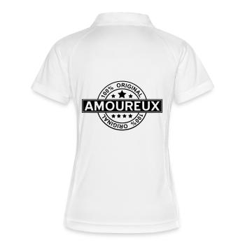 in Liebe - Frauen Polo atmungsaktiv - Weiß/Navy - Hinten