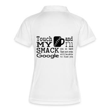 Touche mon café et je te gifle si fort - Polo respirant Femme - blanc/marine - Dos