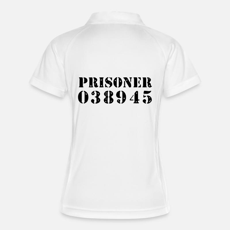 prigioniero / detenuto - Polo traspirante per donna - bianco/navy