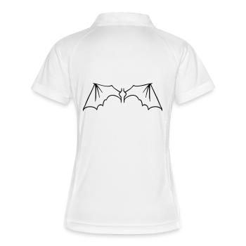 batwings_onecolor - Polo respirant Femme - blanc/marine - Dos