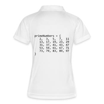 INT ARRAY OF PRIME NUMBERS LOWER THAN 100 - Frauen Polo atmungsaktiv - Weiß/Navy - Hinten