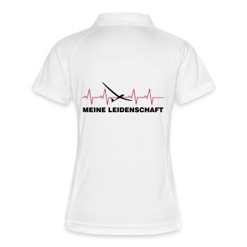 Herzschlag Segelflieger Leidenschaft - Frauen Polo atmungsaktiv - Weiß/Navy - Hinten