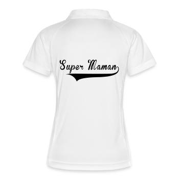 Super Maman - Women's Polo breathable - white/navy - Back