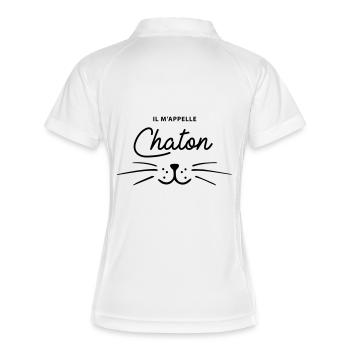 Il m'appelle chaton - Polo respirant Femme - blanc/marine - Dos