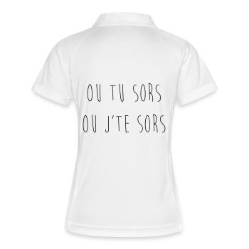 ou tu sors ou j'te sors - Polo respirant Femme - blanc/marine - Dos