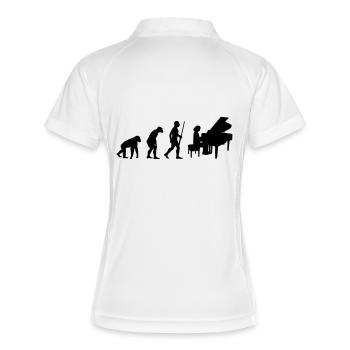 Piano Girl Evolution - Frauen Polo atmungsaktiv - Weiß/Navy - Hinten