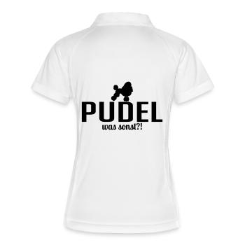 PUDEL was sonst - Frauen Polo atmungsaktiv - Weiß/Navy - Hinten