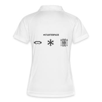 starterpack skieur - Polo respirant Femme - blanc/marine - Dos