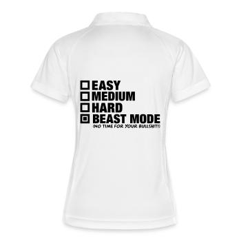 easy_medium_hard_beast_mode_f1 - Frauen Polo atmungsaktiv - Weiß/Navy - Hinten