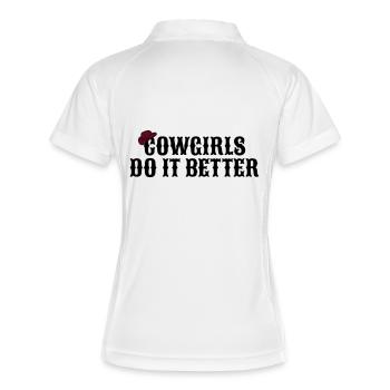 Cowgirls do it better - Polo respirant Femme - blanc/marine - Dos