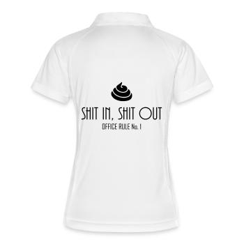 Shit in Shit out - Büro Regel - Frauen Polo atmungsaktiv - Weiß/Navy - Hinten