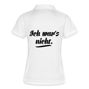 Ich war's nicht - Frauen Polo atmungsaktiv - Weiß/Navy - Hinten
