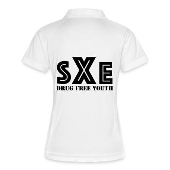 straight edge - Women's Polo breathable - white/navy - Back