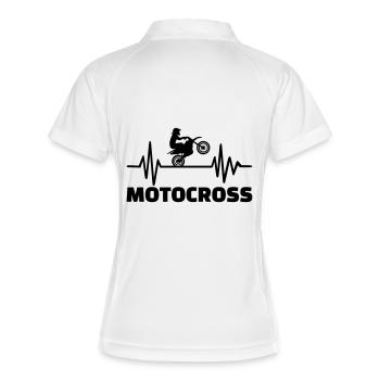 Motocross - Polo respirant Femme - blanc/marine - Dos
