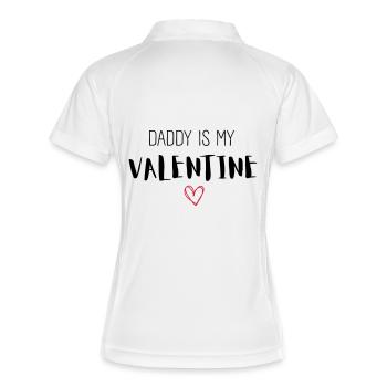 DADDY IS MY VALENTINE - Frauen Polo atmungsaktiv - Weiß/Navy - Hinten