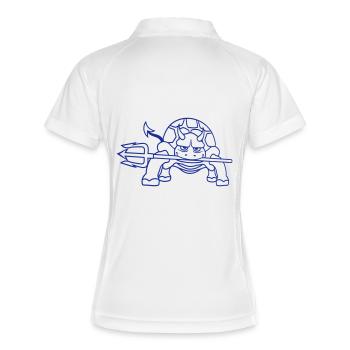Tortue Diable Enfer Trident Mal Démon Cool - Polo respirant Femme - blanc/marine - Dos