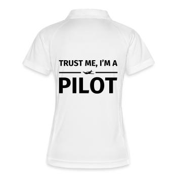 Trust Me I'm a Pilot - Frauen Polo atmungsaktiv - Weiß/Navy - Hinten
