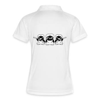 Cool Penguin Girls Gang - Frauen Polo atmungsaktiv - Weiß/Navy - Hinten