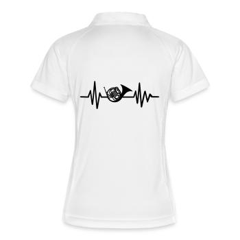 Horn - Frauen Polo atmungsaktiv - Weiß/Navy - Hinten