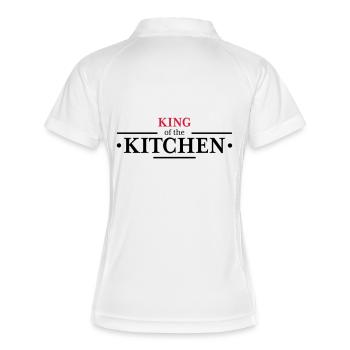 King of the Kitchen - Frauen Polo atmungsaktiv - Weiß/Navy - Hinten