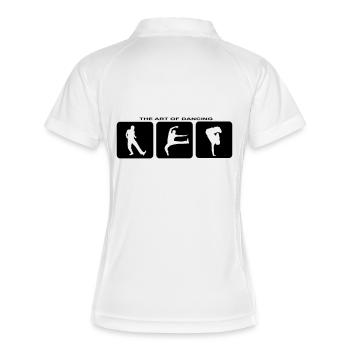 Tanzen Yoga Balett Rock Spass Fun Party Musik - Frauen Polo atmungsaktiv - Weiß/Navy - Hinten