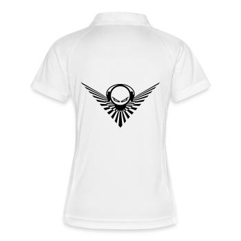 musikshirt - Frauen Polo atmungsaktiv - Weiß/Navy - Hinten