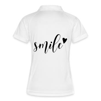 smile - Frauen Polo atmungsaktiv - Weiß/Navy - Hinten