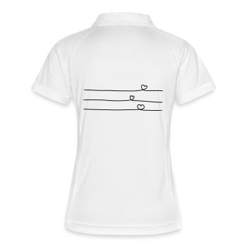3herzen - Women's Polo breathable - white/navy - Back