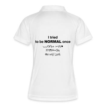 I tried to be normal once - Frauen Polo atmungsaktiv - Weiß/Navy - Hinten