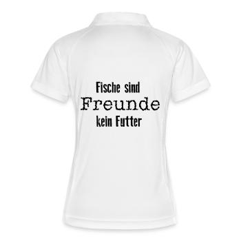 Fische sind Freunde kein Futter - Frauen Polo atmungsaktiv - Weiß/Navy - Hinten