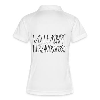 Volle Moehre - Frauen Polo atmungsaktiv - Weiß/Navy - Hinten