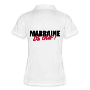 Marraine de ouf ! - Polo respirant Femme - blanc/marine - Dos