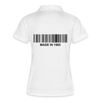 Barcode Made in 1965 - Frauen Polo atmungsaktiv - Weiß/Navy - Hinten