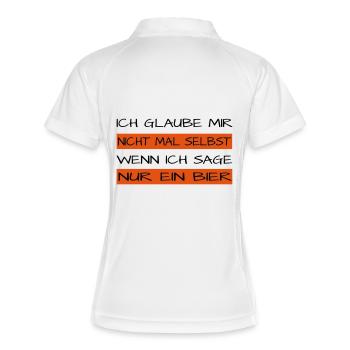 Nur ein Bier - Frauen Polo atmungsaktiv - Weiß/Navy - Hinten