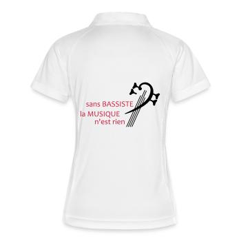 Sans bassiste la musique n'est rien - Polo respirant Femme - blanc/marine - Dos