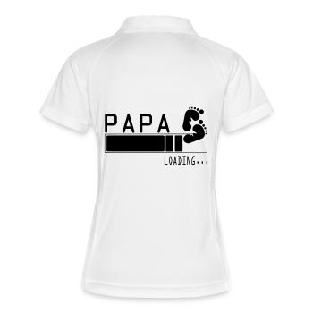 Papa - Frauen Polo atmungsaktiv - Weiß/Navy - Hinten